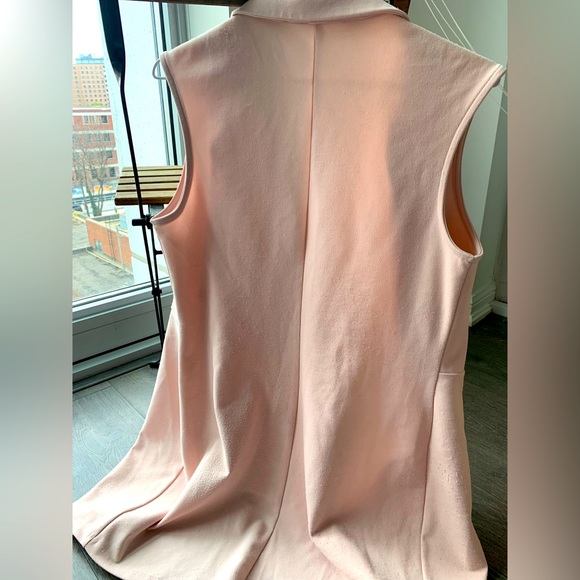 Pink Mid-Length Sleeveless Blazer Style Vest - Picture 2 of 2